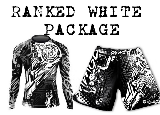 IBJJF Approved WHITE Rash Guard And Shorts Package Presale items Shipping To  Start December 5th Savage Fightwear