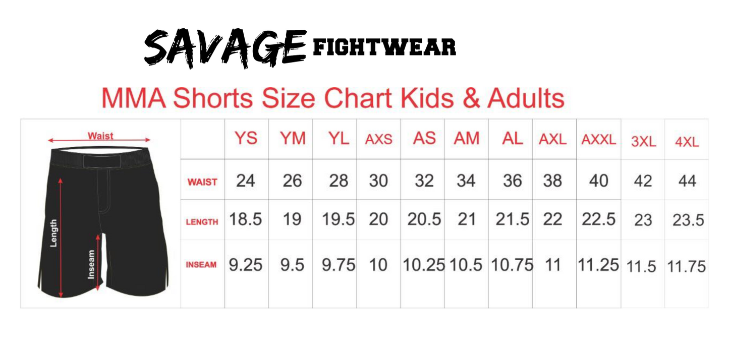 Choke Out Shorts Presale items Shipping To Start December 5th Savage Fightwear