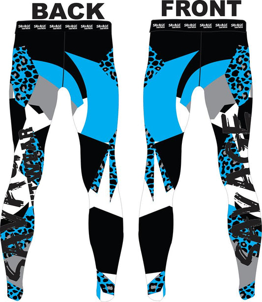 Blue Leopard/Camo Print Spats Presale items Shipping To  Start December 5th Savage Fightwear